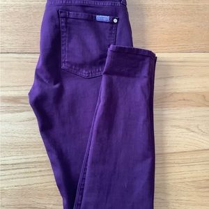 7 For All Mankind skinny Jean, red violet size 30 mid rise